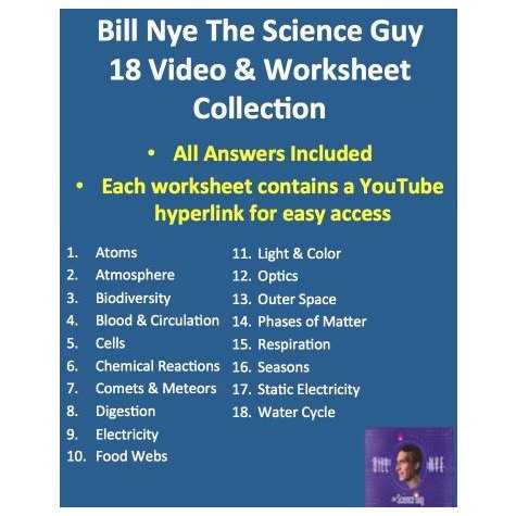 Bill Nye Static Electricity Worksheet or Bill Nye the Science Guy Electricity Worksheet Answers
