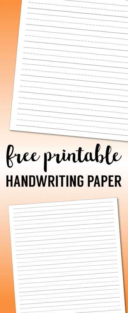 Blank Handwriting Worksheets or Free Printable Lined Paper Handwriting Paper Template