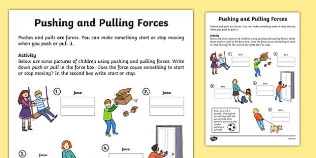 Calculating force Worksheet Along with Pushing and Pulling forces Worksheet Push and Pull Pushing