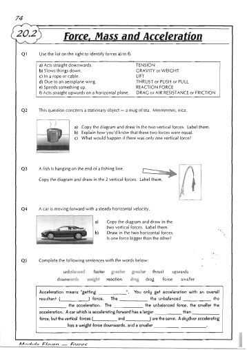 Calculating force Worksheet Answers Also force Mass and Acceleration 358507 Projects to Try