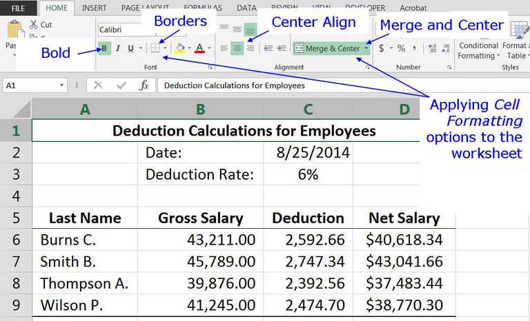 Calculating Gross Pay Worksheet and Microsoft Excel Basic Tutorial for Beginners