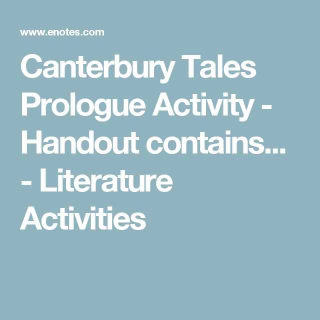 Canterbury Tales the General Prologue Worksheet Answers with 17 Best Canterbury Tales Images On Pinterest