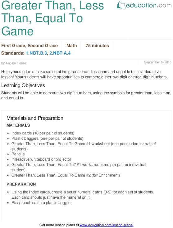 Career Exploration Worksheets Printable Along with Greater Than Less Than Equal to Game Lesson Plan