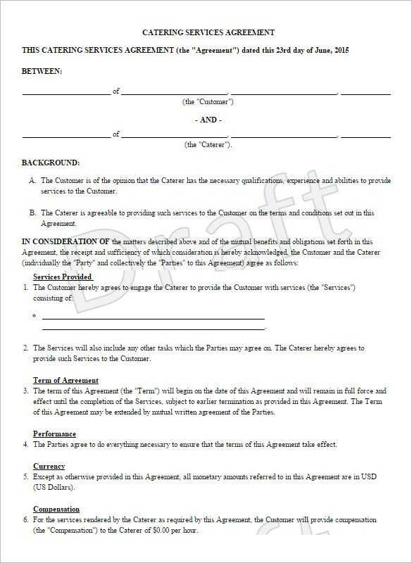 Catering Contract Worksheet Also Microsoft Contract Templates Guvecurid