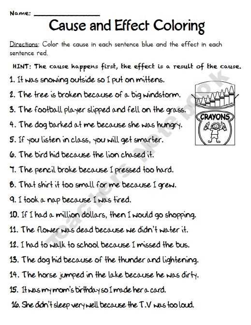 Cause and Effect Worksheets 3rd Grade as Well as Cause and Effect Coloring by Carrie