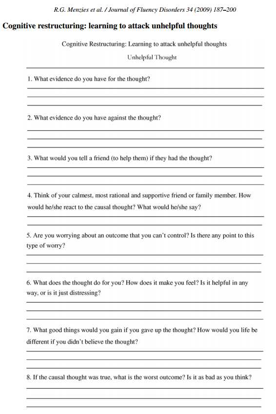 Cbt Worksheets for Kids as Well as Cbt Worksheet Redefiningbodyimage This Looks Like A Really