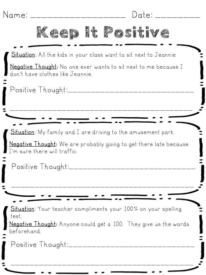 Cbt Worksheets for Kids as Well as Changing Negative thoughts Worksheets Use Positive Thinking