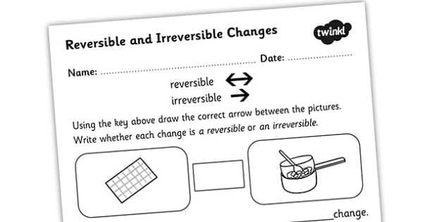Changes Of State Worksheet Answers or Changing States Reversible Irreversible Changes Worksheet