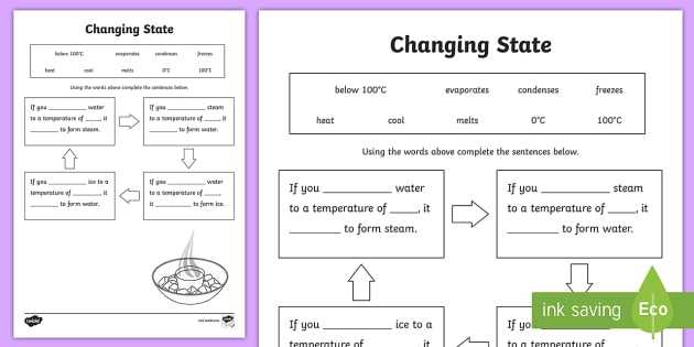 Changes Of State Worksheet Answers with Changing States Ice Water Steam Worksheet Changing States