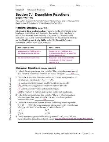 Chapter 7 Worksheet 1 Balancing Chemical Equations Along with Types Chemical Reaction Worksheet Ch 7 Answers Best Bustion
