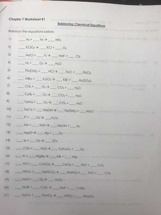 Chapter 7 Worksheet 1 Balancing Chemical Equations or Colorful Answer to Equations Picture Collection Math Worksheets