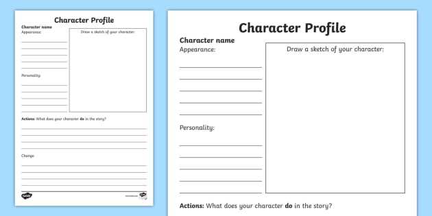 Character Profile Worksheet and Character Profile Sheet Guvecurid