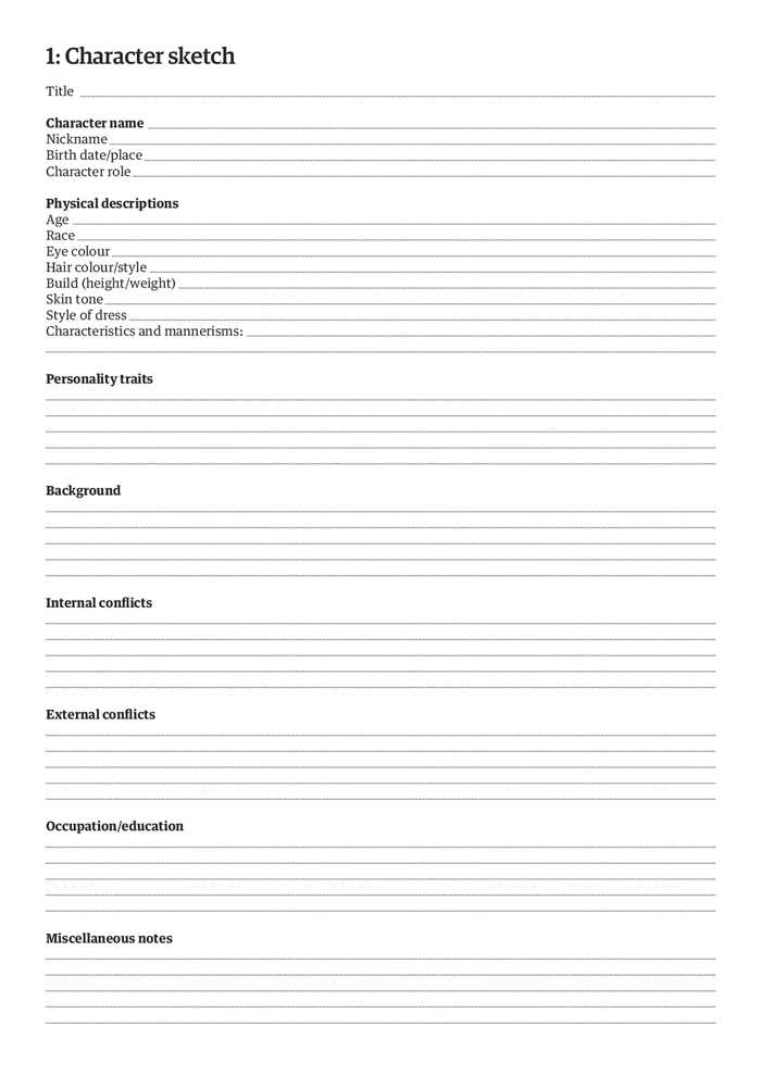 Character Profile Worksheet and How to Write A Book In 30 Days Worksheets