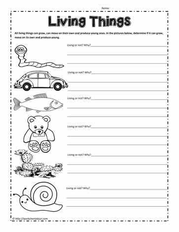 Characteristics Of Living Things Worksheet or Living Things Worksheet Kidz Activities