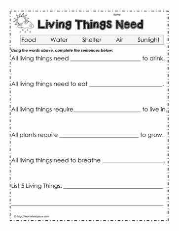 Characteristics Of Living Things Worksheet with Living Things Worksheets Kidz Activities