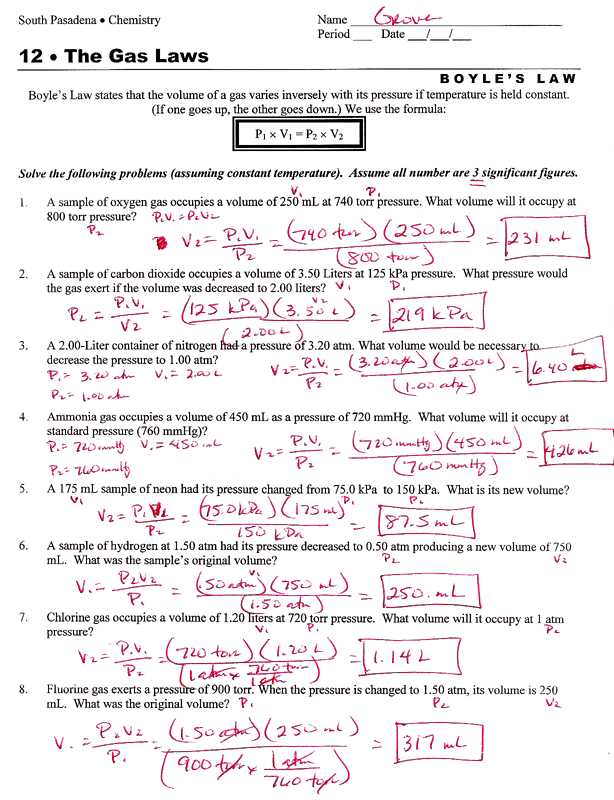 Charles Law Chem Worksheet 14 2 Answer Key and Boyles and Charles Law Worksheet Worksheets for All