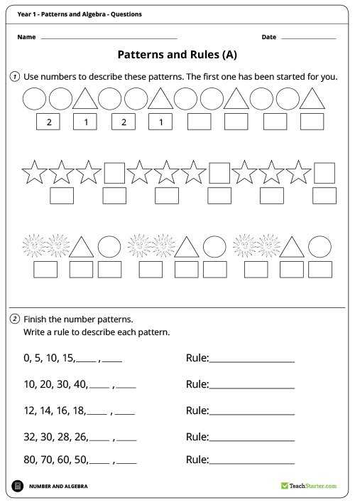Check Writing Lessons Worksheets Also Patterns and Algebra Worksheets Year 1 Teaching Resource – Teach