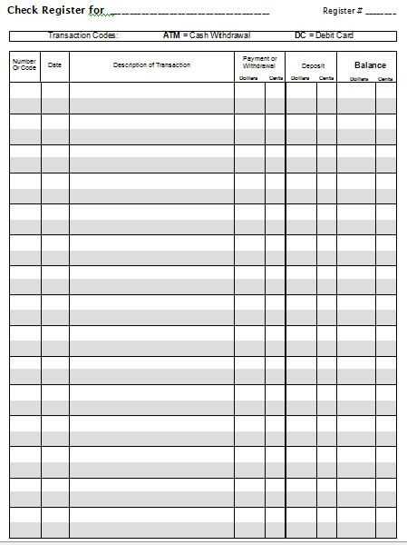 Checkbook Register Worksheet or Super In Depth Checkbook Project Including Blank Check Register