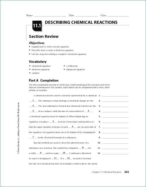 Chemical Reactions Worksheet as Well as Types Reactions Worksheet