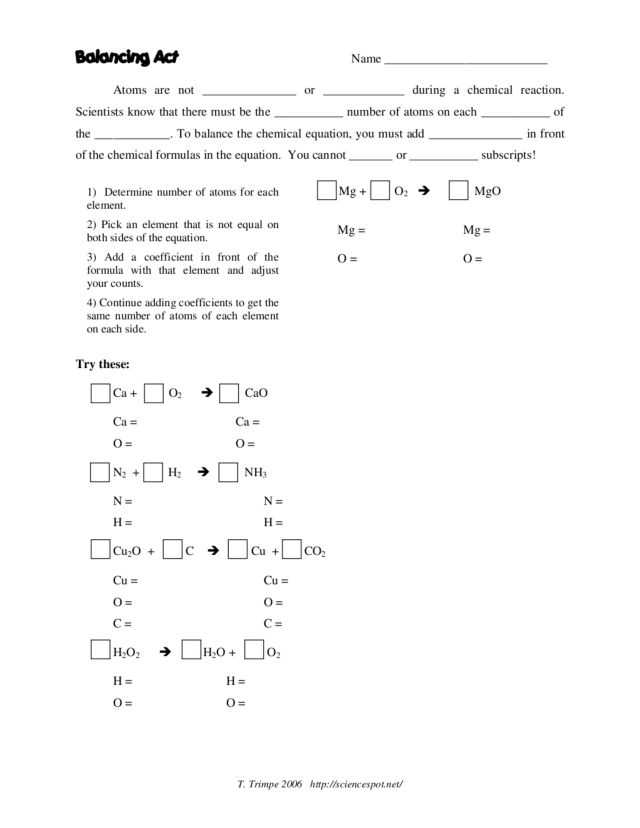 Chemistry Balancing Chemical Equations Worksheet Answer Key and Tips for formal Writing University Of Nebraska High School