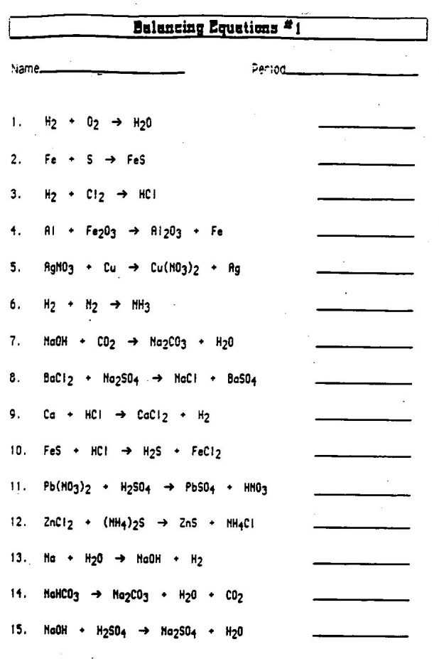 Chemistry Balancing Chemical Equations Worksheet Answer Key with Worksheets 48 Inspirational Chemical Reactions Worksheet Hd