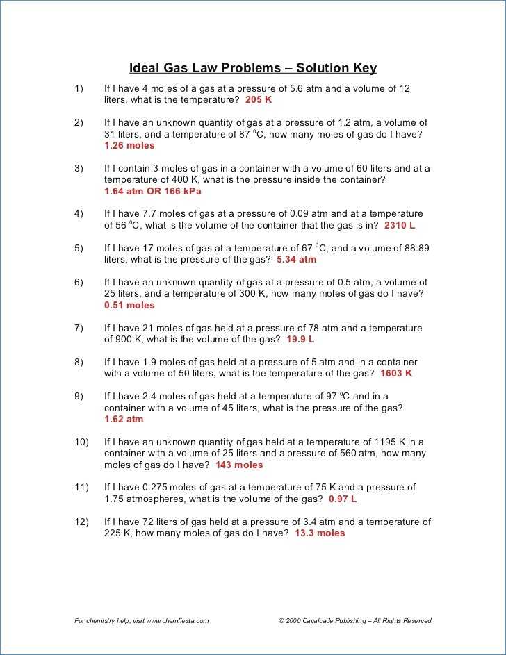 Chemistry Gas Laws Worksheet Answers with Ideal Gas Law Powerpoint
