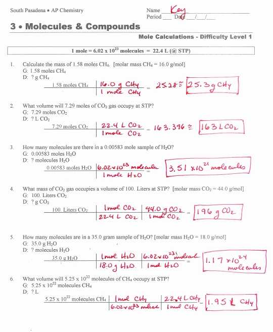 Chemistry Unit 4 Worksheet 2 Answers Along with 29 Inspirational Stock Worksheet Mole Problems Answers