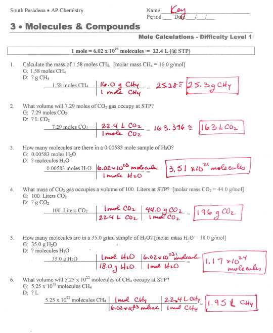 Chemistry Unit 6 Worksheet 1 Answer Key together with Worksheets 45 Inspirational Mole Calculation Worksheet High