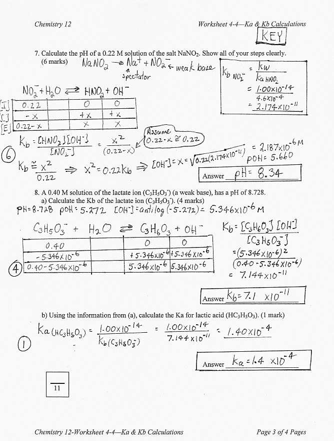 Chemistry Unit 7 Worksheet 4 Answers and Acids and Bases Worksheet Answers