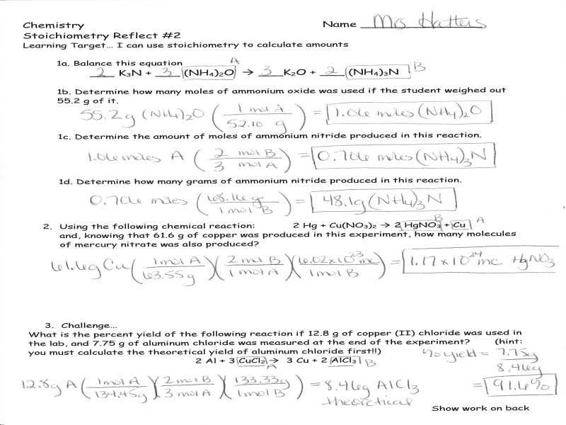 Chemistry Unit 7 Worksheet 4 Answers or Gas Stoichiometry Worksheet