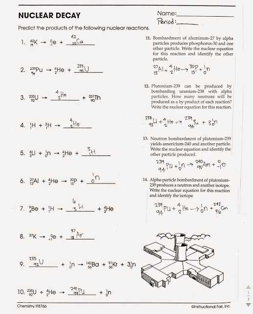 Chemistry Unit 7 Worksheet 4 Answers or Nuclear Decay Worksheet with Answers Page 34 Kidz Activities