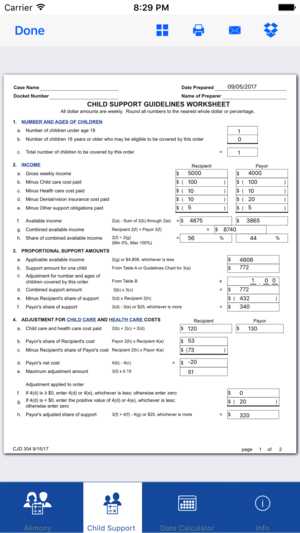 Child Support Guidelines Worksheet Along with Massachusetts Divorce App On the App Store