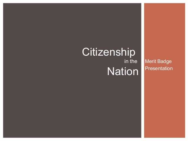 Citizenship In the Nation Worksheet or Citizenship In the Nation Merit Badge Course Scouts