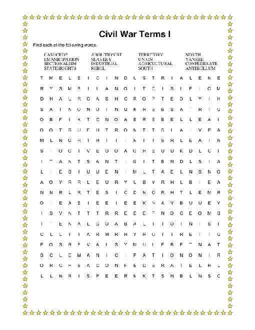 Civil War Causes Worksheet Answer Key and Civil War Word Search Packet Includes Answer Keys