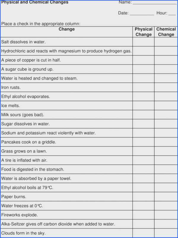 Classification Of Matter Worksheet Chemistry Answers and Classification Matter Worksheet with Answers