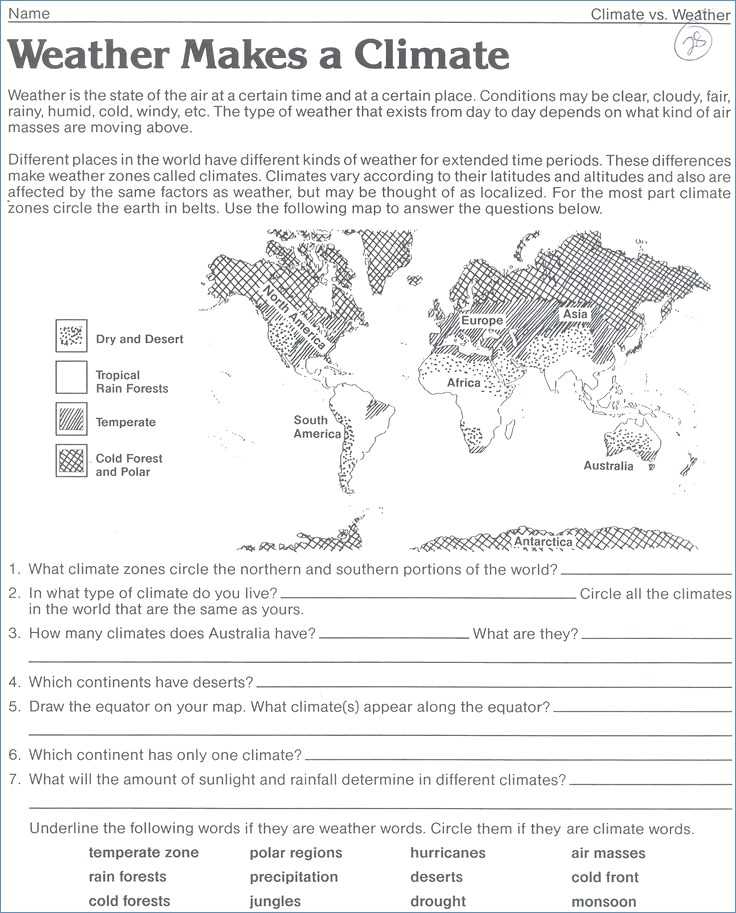 Climate and Climate Change Worksheet Answers Along with Climate Change Worksheet Gallery Worksheet Math for Kids