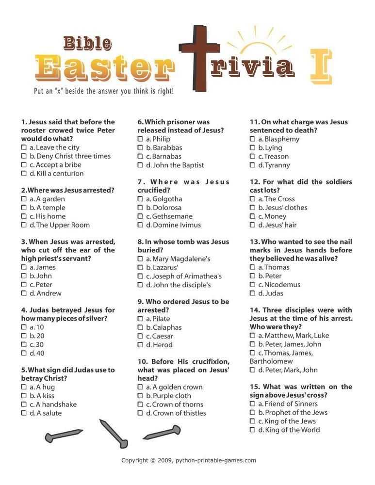 Clock Quiz Worksheet and Easter Bible Trivia I $3 95 Easter Printable Games