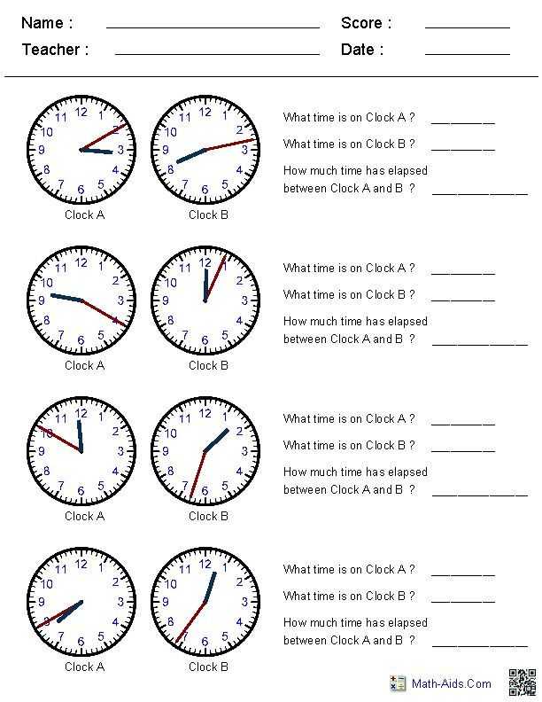Clock Quiz Worksheet or Elapsed Time Math Worksheets Mon Core 3 Md 1 Elapsed Time Practice