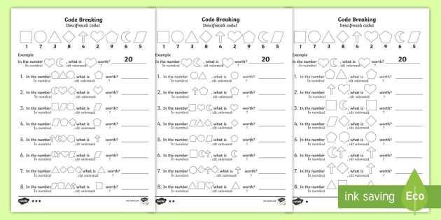 Coding Worksheets Middle School Also Place Value Code Breaking Worksheet Activity Sheet Pack