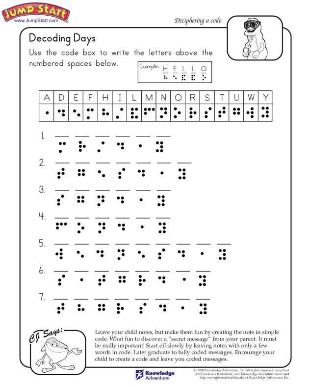 Coding Worksheets Middle School and Decoding Days Free 2nd Grade English Worksheet Ot