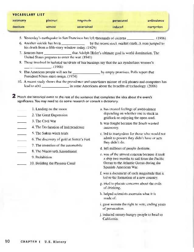 Cold War Vocabulary Worksheet Answers with Academic Vocabulary