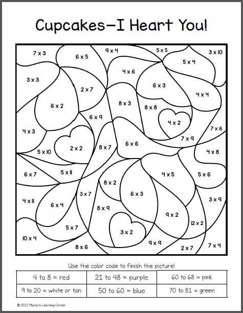 Color by Number Multiplication Worksheets and 6078 Best Color by Number Images On Pinterest