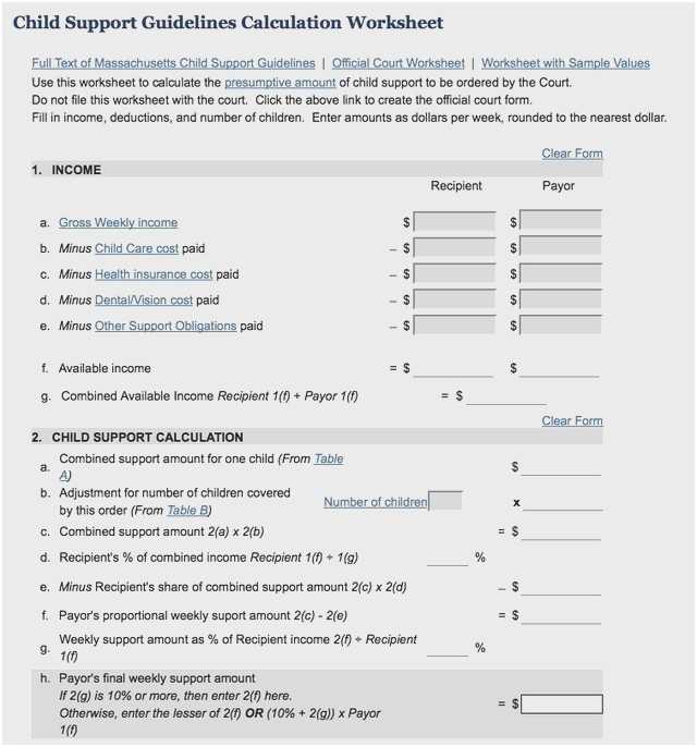 Colorado Child Support Worksheet and Child Support Worksheet Az & Worksheet""sc" 1"st" "rbcant