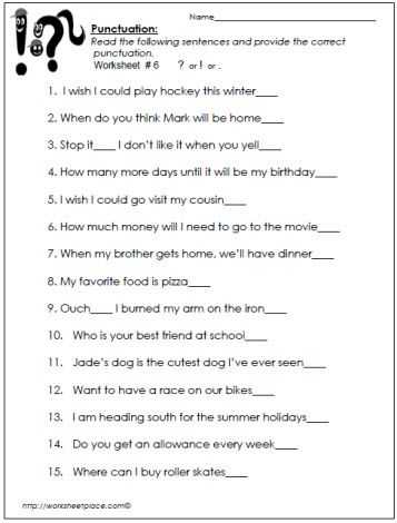 Commas Semicolons and Colons Worksheet Also Question Exclamation or Period Worksheet Grammar
