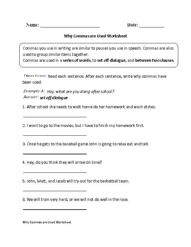 Commas Semicolons and Colons Worksheet and why Mas are Used Worksheet