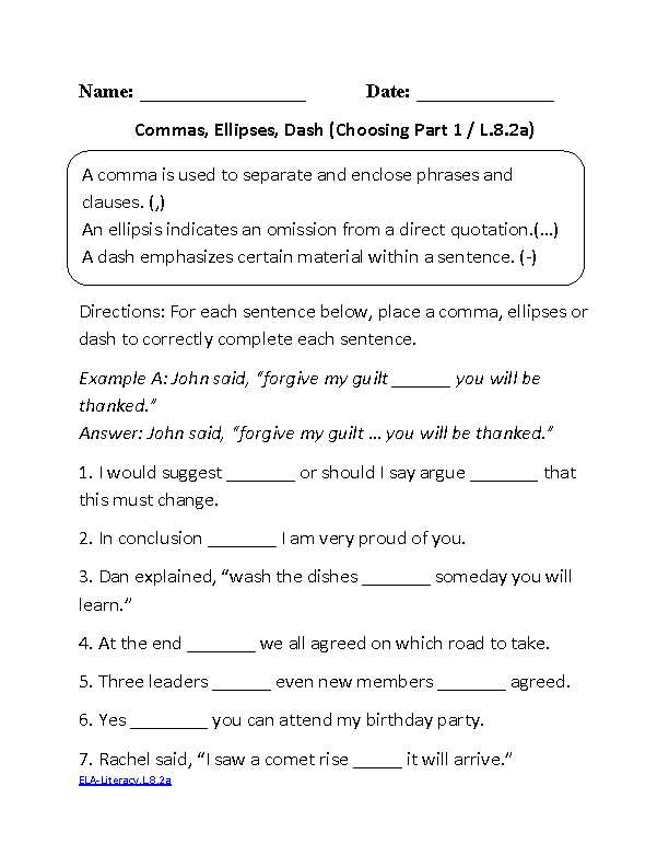 Common Core Grammar Worksheets and 8th Grade Mon Core Language Worksheets