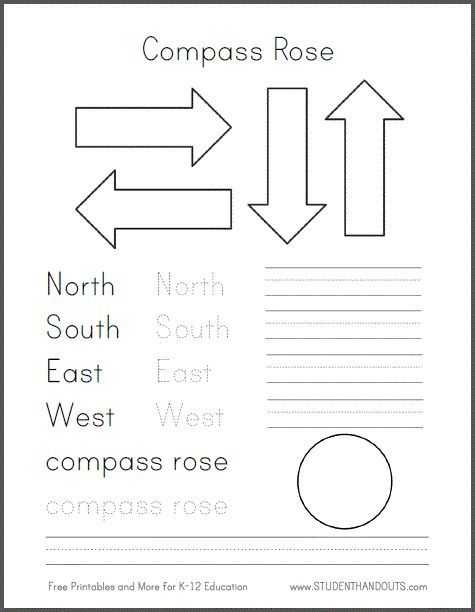 Compass Worksheets for Kids with Diy Pass Road for Primary Grades social Stu S Geography Free
