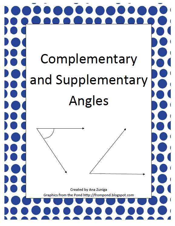 Complementary and Supplementary Angles Worksheet Answers Also by Ana Zuniga 7th 12th Grade This is A 5 Page Pdf Document On