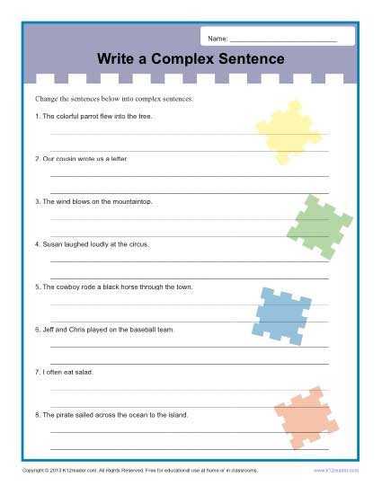 Compound and Complex Sentences Worksheet and Hypotaxis In English Sentence Structure