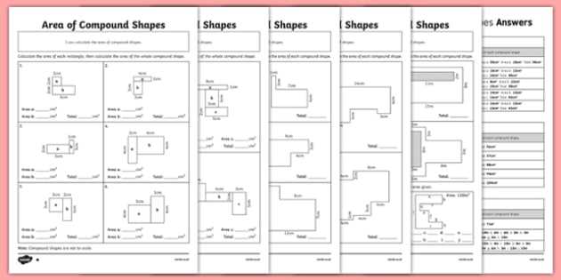Compound Shapes Worksheet Answer Key as Well as area Of Pound Shapes Differentiated Worksheet Pack